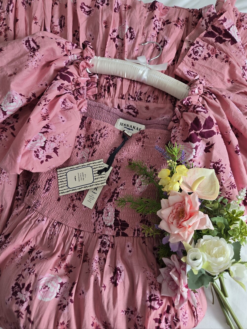 Jessakae Luna Pink Floral Maxi Dress